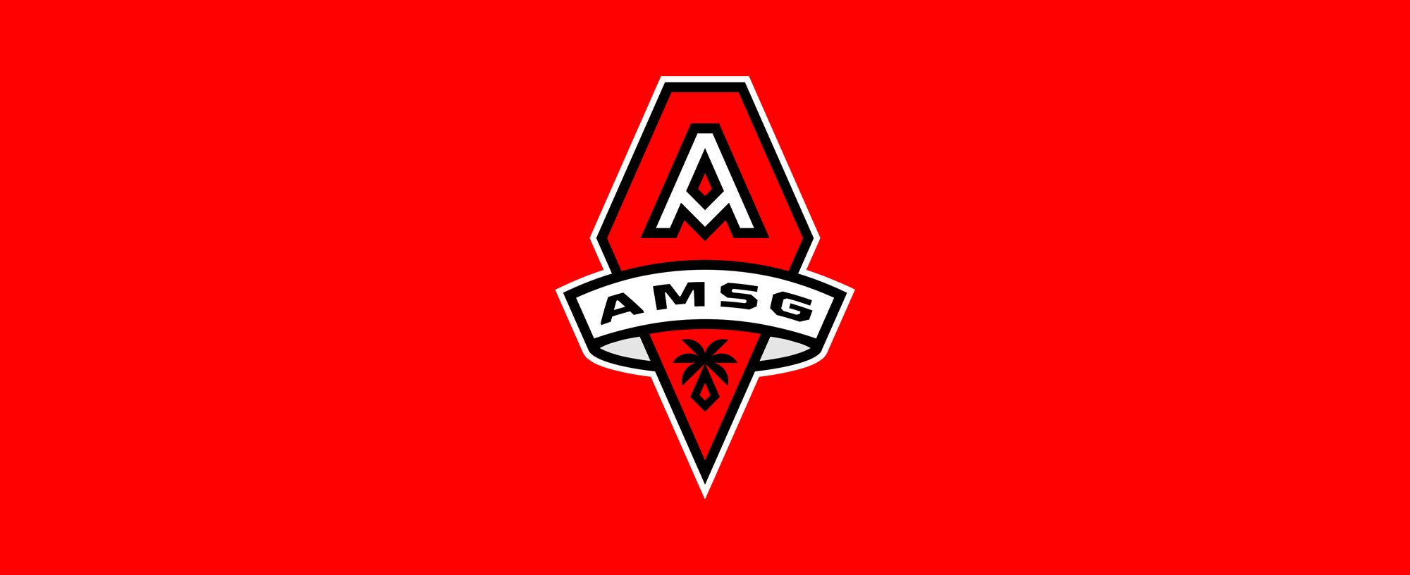 AMSG crest on red background