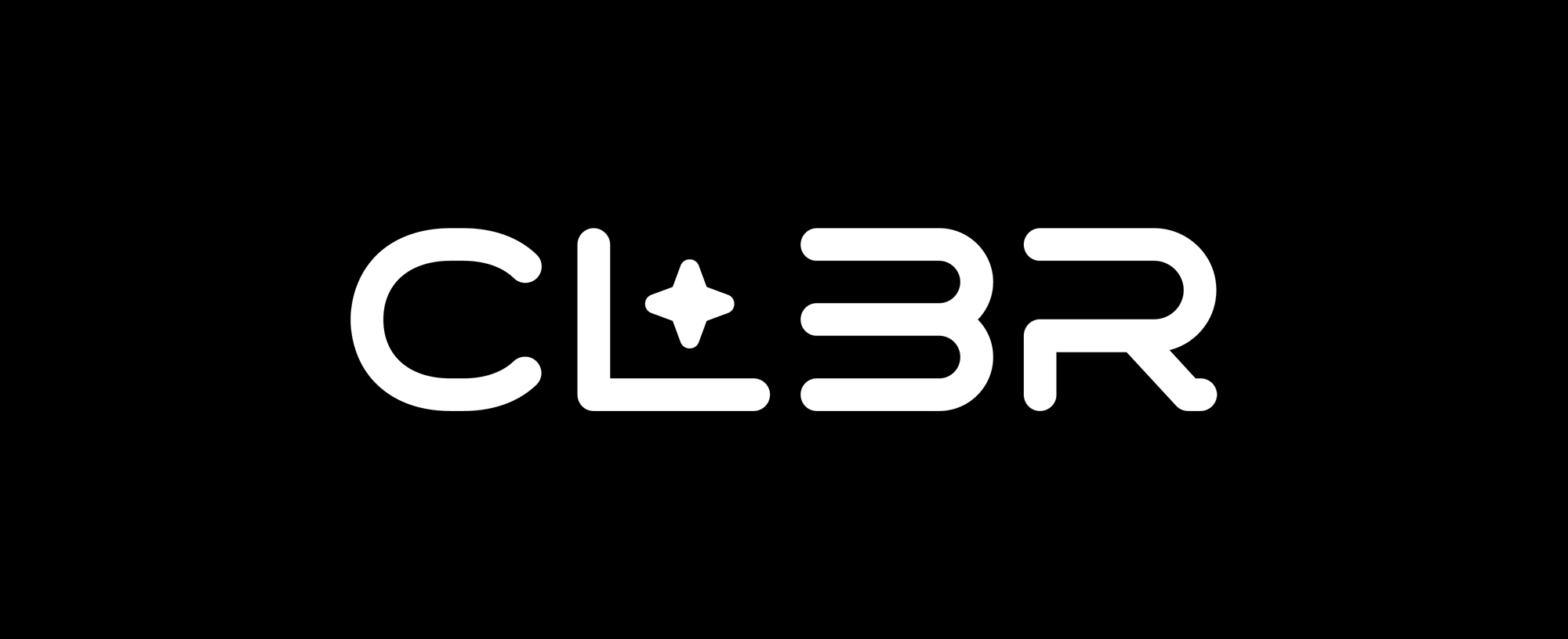 CLBR abbreviated wordmark on black