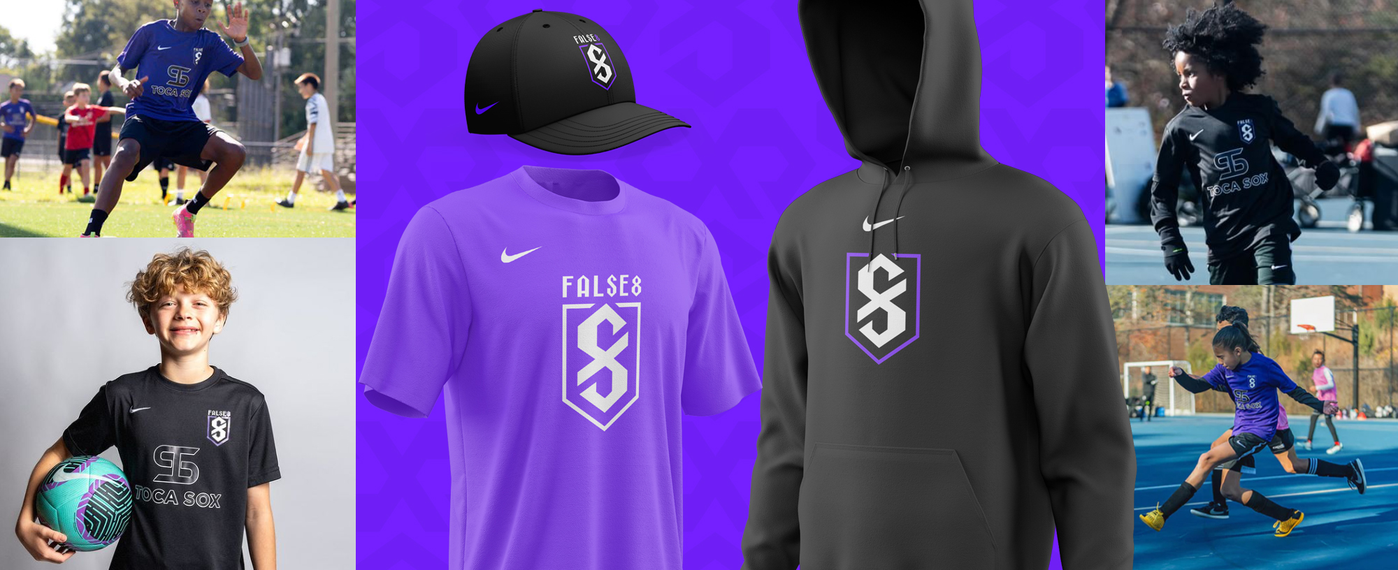 False8 merchandise and action collage