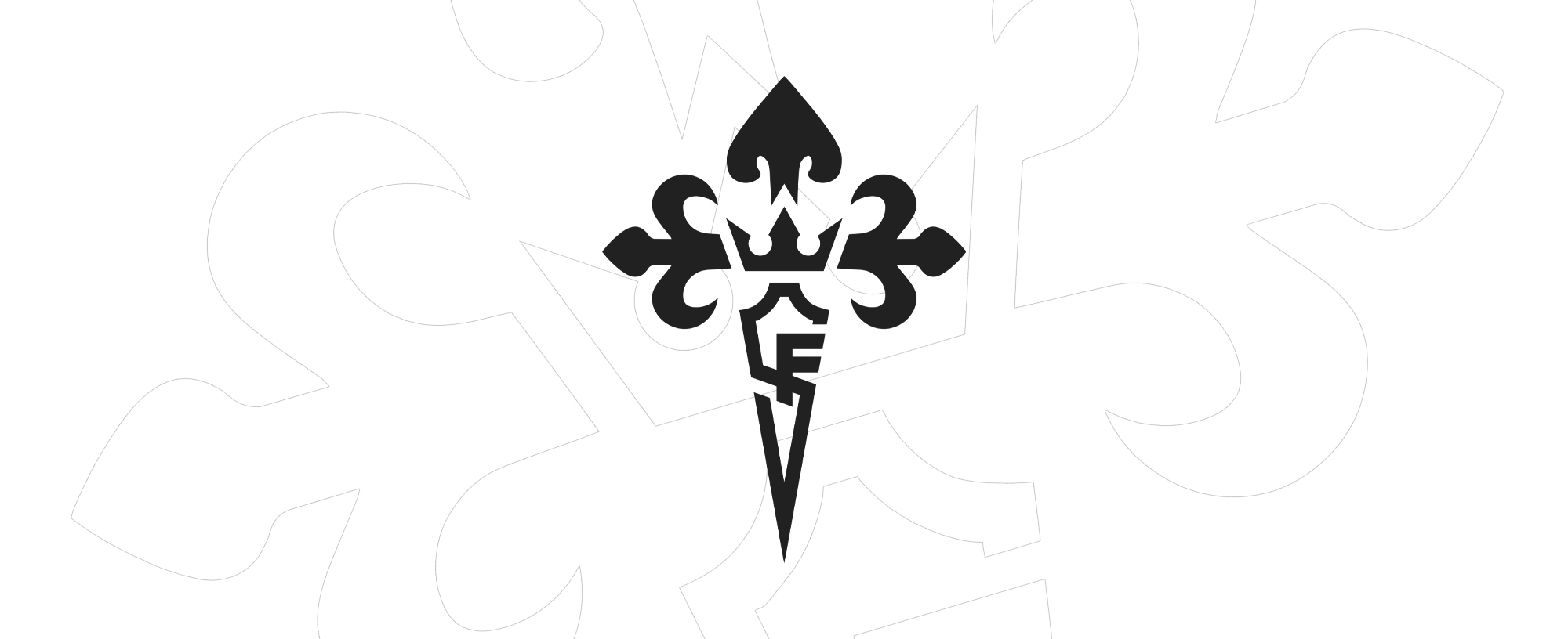 Black and white floral cross design